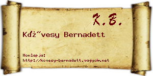 Kövesy Bernadett névjegykártya