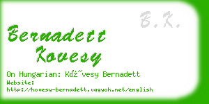 bernadett kovesy business card